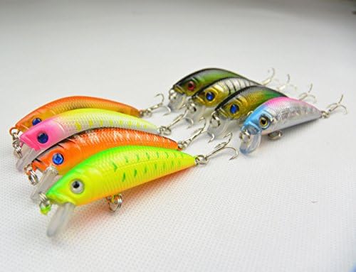 8pcs/lot Minnow Hooks Plastic Fishing Lures 0.29oz/2.76"