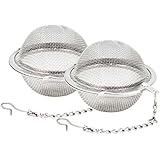 Fu Store 2pcs Stainless Steel Mesh Tea Ball 2.1 Inch Tea Infuser Strainers Tea Strainer Filters Tea Interval Diffuser for Tea