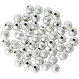 100pcs Spacer Beads Findings Stardust Silver Plated Base Round 4mm for Jewelry Making