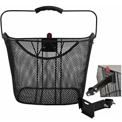Fahrrad Korb mit Halterung f�r Lenkerst�tze vorne ~ schwarz ~ abnehembar