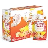 Happy Tot Organics Super Foods, Bananas, Peaches & Mangos + Super Chia (8 Count, 4.22 oz Each)