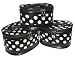 3-Piece Makeup Bag Cosmetic Case Set - Black and White Polka Dots