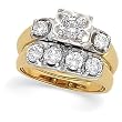 14K Two-Tone Gold Diamond Wedding Set - 1.20 Ct.