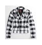 Future Favorites Plaid Motorcycle Bomber Jacket - White X Lrg