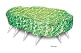 Two Dogs Designs, 92 Oval/Rect Table Cover, Green Stripes