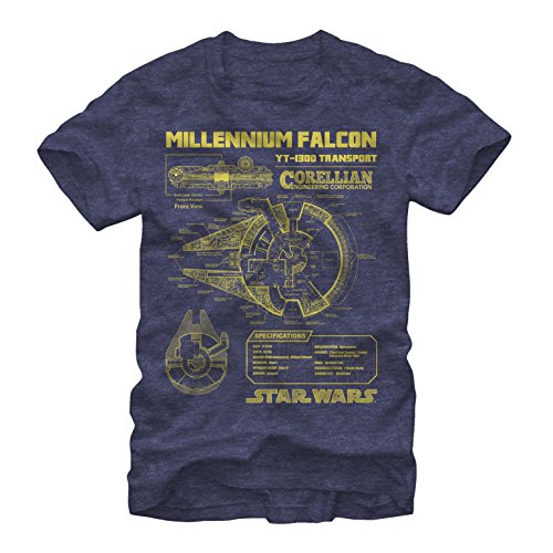Star Wars Millennium Falcon Schematics Mens Graphic T Shirt