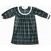 Flannel Black Watch Plaid nightgown with lace trim for toddlers.