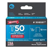 Arrow Fastener 508SS1 Genuine T50 1/2 Stainless Staples, 1,000-Pack