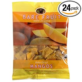 Bare Fruit Organic Dried Mangos, 2.6-Ounce Pouches (Pack of 24)