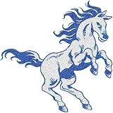 Mustang Glitter Temporary Tattoos Blue