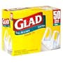 Glad Handle Tie Tall Kitchen Bags, White, 13 Gallon, 50-Count Bags, (Pack of 4)