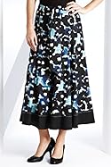  Linen Blend Blurred Floral Belted Skirt