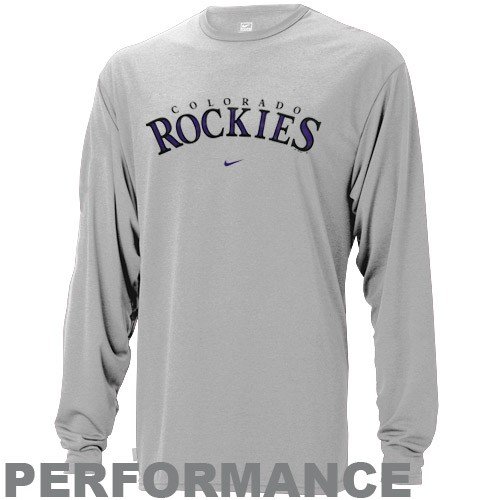 Nike Colorado Rockies Gray MLB Performance Long Sleeve Training Top