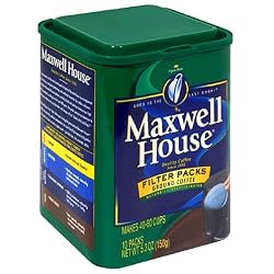 Maxwell House Original Roast Ground Coffee, Decaffeinated, 10-Count Filter Packs (Pack of 4)