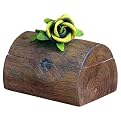 Teak Wood Rose Gift Box - Yellow