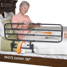 >Ez adjust bed rail. EZ Adjust Bed Rail” /></a></p>
<p>  Adding a support rail to a bed gives caregivers peace of mind because it helps keep loved ones safe. The EZ Adjust Bed Rail works well as a side rail for preventing falls, as well as a support bar for getting in and out of bed. The unique feature of the EZ Adjust Bed Rail is that it can be adjusted to 3 different widths on the bed, so you can select the amount of accessibility or protection you need. The rail also folds down and out of the way when it isn’t in use – a great feat <a href=