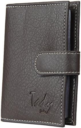 Tady Italio Men's Card Holders- 24 Cards 7.5X10X1.5 Brown