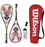 2 x Wilson Titanium X Squash Racket Set RRP £80 red&gold