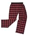 Red Black Tartan Plaid check Fashion flannel pants with elastic waist 100% cotton available in 8 sizes and 28 colors