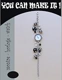 Blumie Shop Perles - Kit Perles Montre Bracelet couleur argent/noir- Bijoux fantaisie
