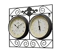 Gablemere Wallframe Clock and Thermometer 17.5cm Faces
