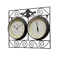 Gablemere Wallframe Clock and Thermometer 17.5cm Faces