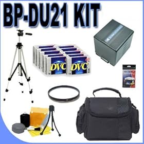 CGA-DU21 Lithium Ion Battery BigVALUEInc Accessory Saver Bundle for 37mm UV Filter Panasonic MiniDV Camcorders