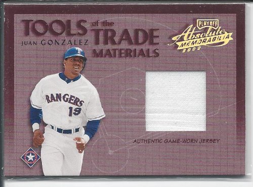 2002 Absolute Memorabilia Tools of the Trade Materials JSY #TT-20 Juan Gonzalez - Texas Rangers (Piece of Authentic Jersey - Serial #d to 300) (Baseball Cards) at Amazon.com