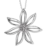 Sterling Silver Daisy Flower Wire Pendant, 18