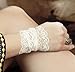 Lace Wrist Cuff Bracelet (White) Stretch for Women