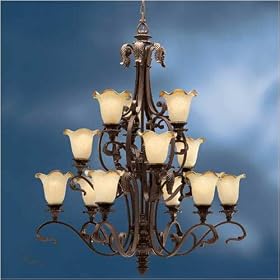 Kichler Rosario Gold Chandelier 12 Light Incandescent 1835RG by Kichler