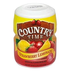 Country Time Strawberry Lemonade Drink Mix (Makes 6 Quarts) 18-Ounce Canisters (Pack of 6)