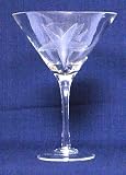 Individually Hand Etched Starfish Martini Glass 8 1/4H Set / 4