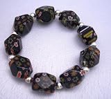 Black Millefiori Bracelet Stretch Bracelet (BRAND NEW)