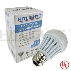 HitLights AffordIX 9W Warm White LED Bulbs, 665 Lumen, Replacement for 60 Watt, UL Listed HitLights AffordIX 9W Warm White LED Bulbs, 665 Lumen, Replacement for 60 Watt, UL Listed