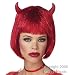Shimmer Red Devil Costume Wig with Horns