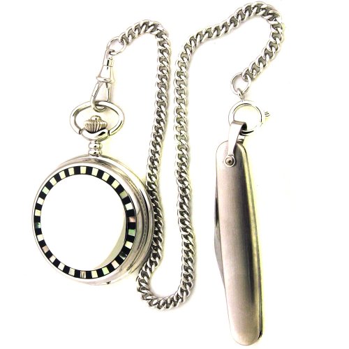 Colibri PWQ096815K Pocket Watch Engravable with Pocket Knife and Chain