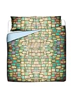 FOOL COLORS by MANIFATTURE COTONIERE Juego De Funda Nórdica Mosaic (Turquesa/Lila)