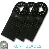 KENT 3 x 1-3/8 Oscillating M-42 Bi-Metal E-Cut Blades, For Hard: Wood, Metal, Plastics, Fits Fein Multimaster, FMM250Q, Bosch, Chicago, Secco, Milwaukee