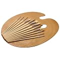 Idena 622047 - Holzpalette 24 x 30 cm mit 12 Pinseln