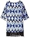 My Michelle Girls' Printed Dress with 3/4 Sleeve and Fringe Hem