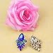 Coromose Fashion Women Lady Crystal Drop Alloy Earrings (Blue)