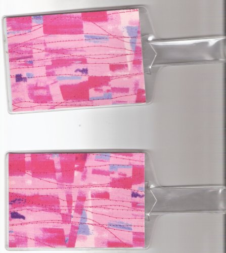 Set of 2 Oversize Luggage Tags Funky Pink Fragment