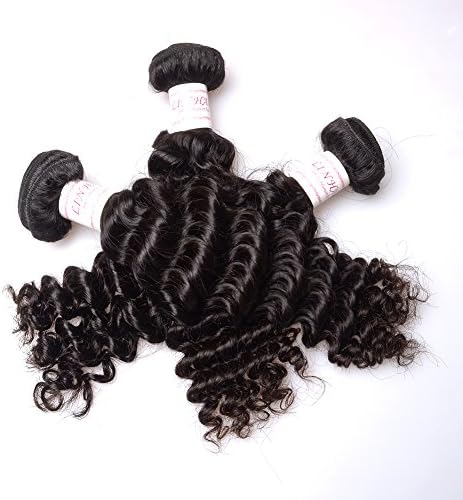 Lin Hair Brazilian Curly Wave Hair Virgin Human Hair Extension 3pcs 28" Natural Color