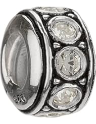 Chamilia Silver Swarovski April Wheel Birthstone Bead Charm