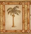 Beige Framed Palms Wallpaper Border