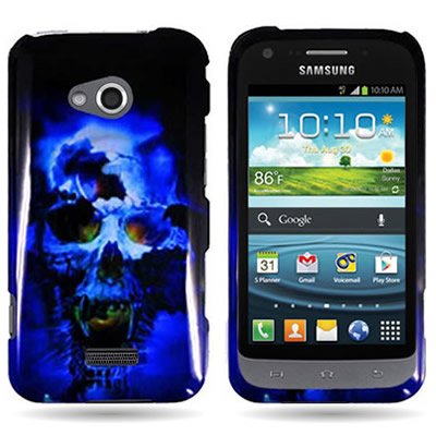 CoverON® Slim Hard Case for Samsung Galaxy Victory 4G LTE with Cover Removal Tool - (Blue Skull)