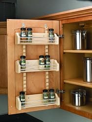 Rev-A-Shelf 4ASR-18 Adjustable Door Mount Spice Rack - Wood/Wire