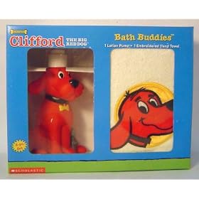 Clifford the Big Red Dog Bath Buddies - Lotion Pump & Hand Towel