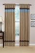 Jacaranda Collection Blue, Camel & Chocolate Micro Suede Curtains Set of 2 Striped Window Panel Treatments
